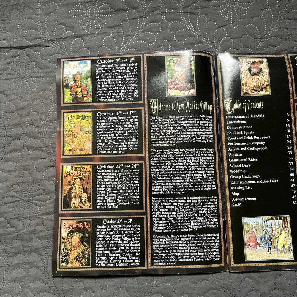 Texas Renaissance Festival 36th Anniversary Season Souvenir Map Program Guide